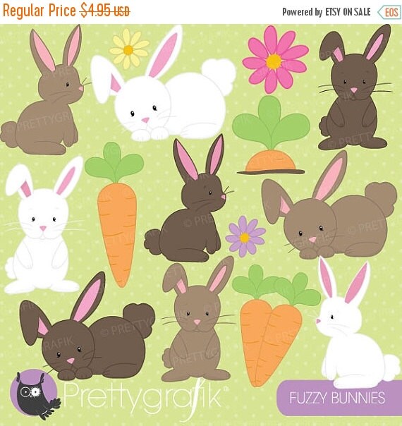 80% OFF SALE bunny clipart commercial use, vector graphics, digital clip art, digital images - CL507 Il_570xn