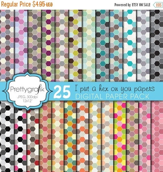 80% OFF SALE honeycomb hexagonal digital paper, commercial use, scrapbook papers, background - PS601 Il_570xn