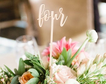 Wedding Table Numbers, Script Table Numbers, Rustic Table Numbers, Calligraphy Table Numbers, Wedding Decor, DIY Table Numbers