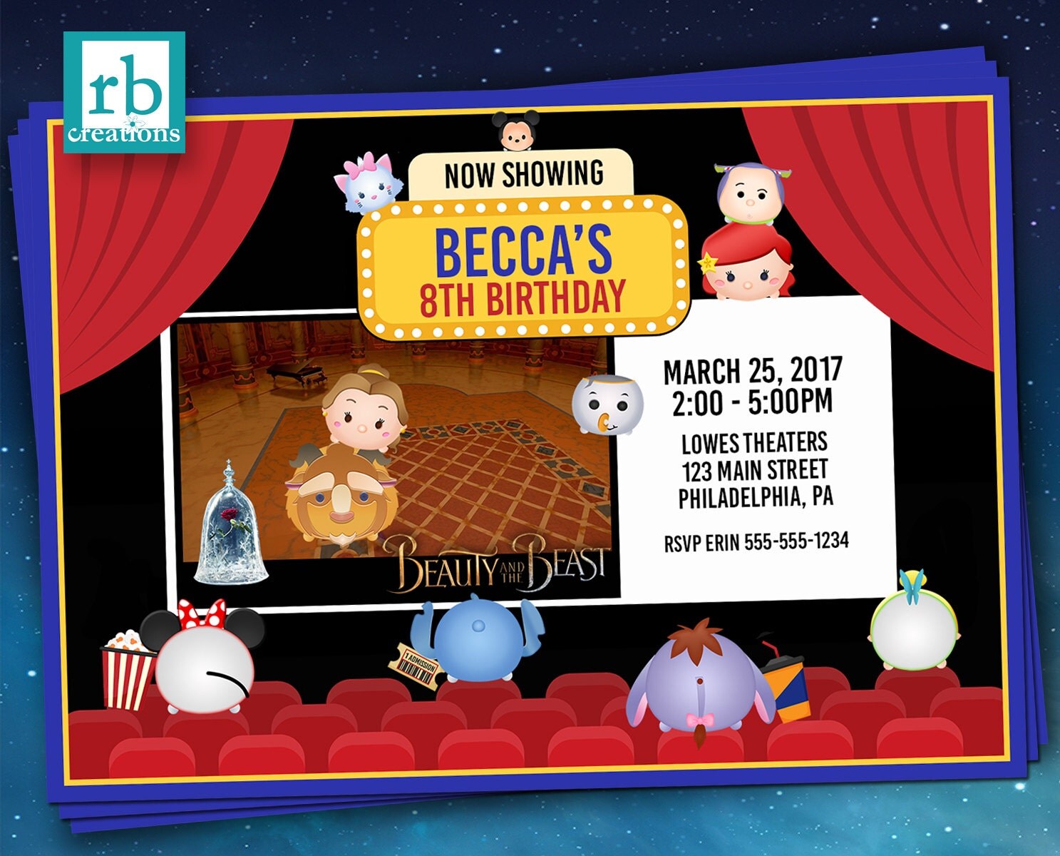 beauty and the beast party invitations movie party invitations movie invitation tsum tsum birthday beauty and the beast party invitations movie party invitations movie invitation tsum tsum birthday