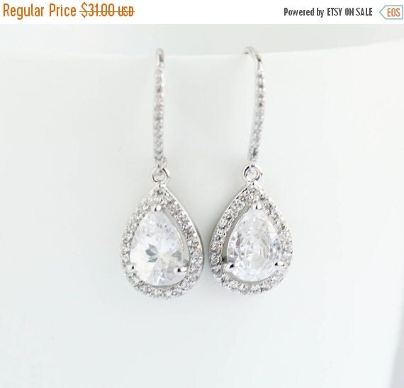 Bridal Earrings White Gold EarringsWhite Gold by PROJECTDAHLIA