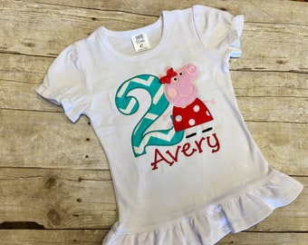 Peppa Pig Birthday Shirt/ Peppa Pig Shirt/ Peppa Pig Birthday Outfit/ Peppa Pig Birthday Dress/ Peppa Pig Party/ Peppa Pig Birthday