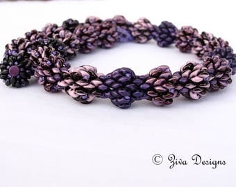Beadweaving necklace tutorial, superduo beading instructions, beaded choker pattern, Jewelry beadwork tutorial,Earrings bonus tutorial"Piña"