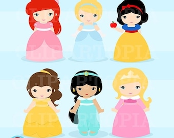 50% OFF SALE Princess 3 Digital Clipart / Cute by ClipArtopia