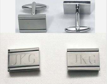 Set of 9 Personalized Cuff Links ,Custom Cuff Links, Engraved Monogrammed cufflinks for Man-Groomsman, Groomsmen gifts