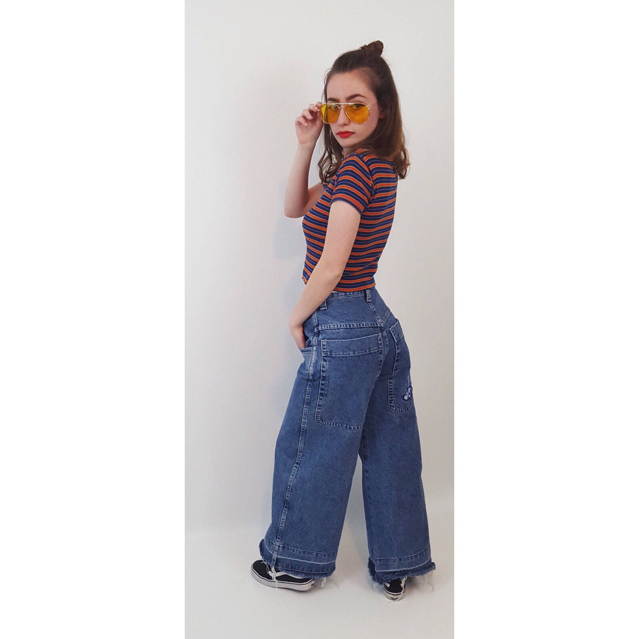 high waisted wide leg jeans quilting fabric