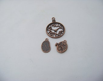 Steampunk Gears and Clocks Charms 4861