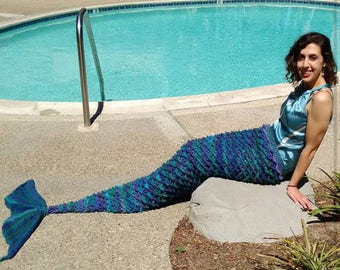 Crochet PATTERN: Mermaid Tail Blanket - Adult Size