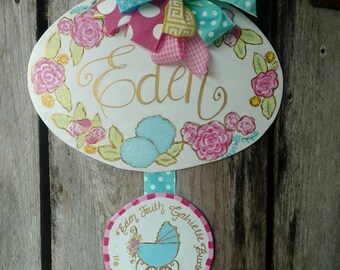Newborn infant hospital door hanger, hospital door hanger, baby door hanger, infant door hanger