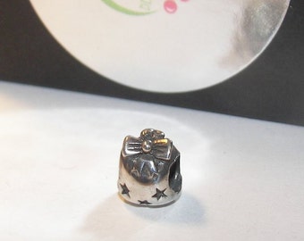 925 sterling silver gift box charm, gift bag, European charms , european charm, European bead, fits snake chain bracelet