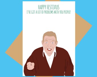 Happy Festivus Banner - Funny Seinfeld Christmas Holiday Decorations 36x12 Inch