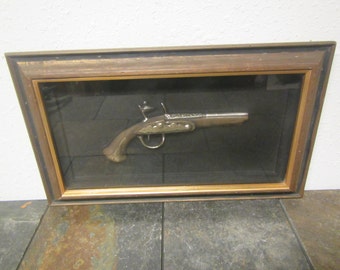 Decorative Turner D319 Flintlock Pistol replica Wall hanging shadow box ,
