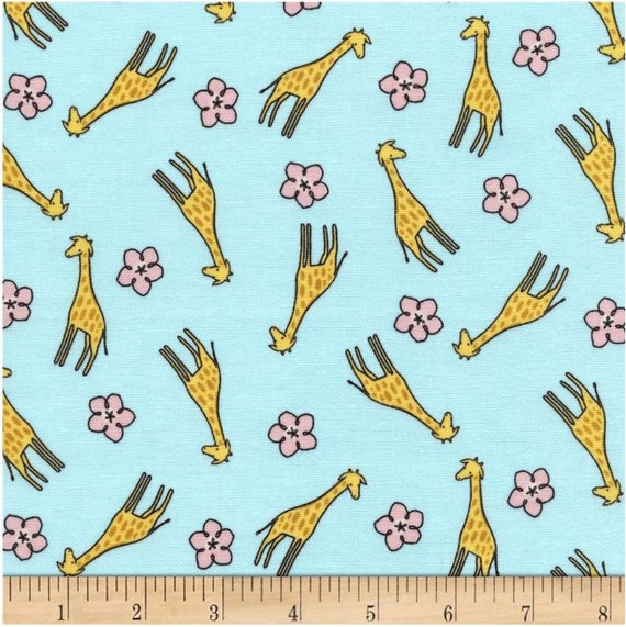 Giraffe Fabric by the Yard Quilting Nursery Baby Cotton