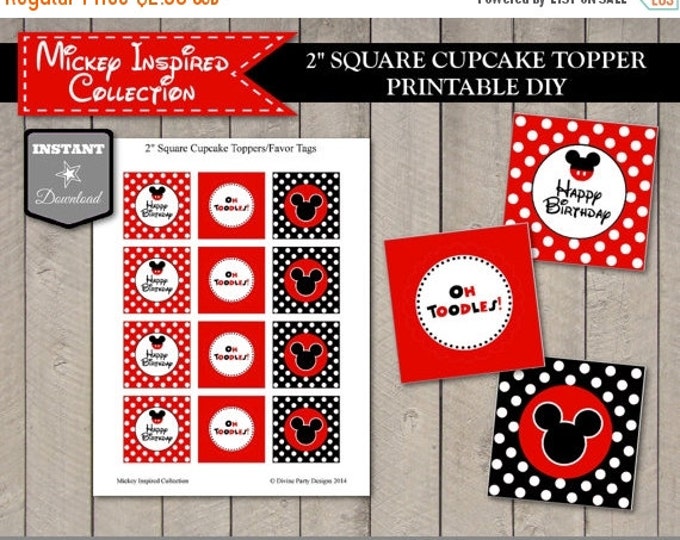 SALE INSTANT DOWNLOAD Mouse 2" Birthday Party Cupcake Toppers / Favor Toppers / Printable / Classic Mouse Collection / Item #1542