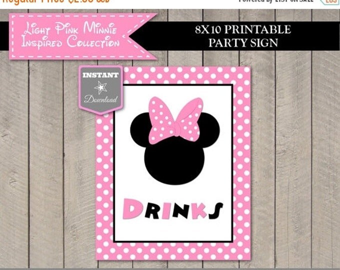 SALE INSTANT DOWNLOAD Light Pink Mouse 8x10 Drinks Printable Party Sign / Light Pink Mouse Collection / Item #1826