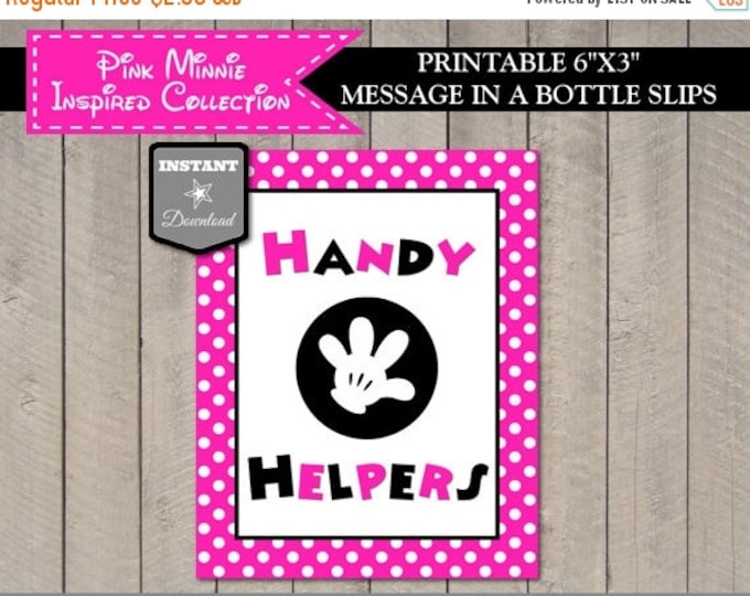 SALE INSTANT DOWNLOAD Hot Pink Mouse 8x10 Handy Helpers Printable Party Sign / Hot Pink Mouse Collection / Item #1743