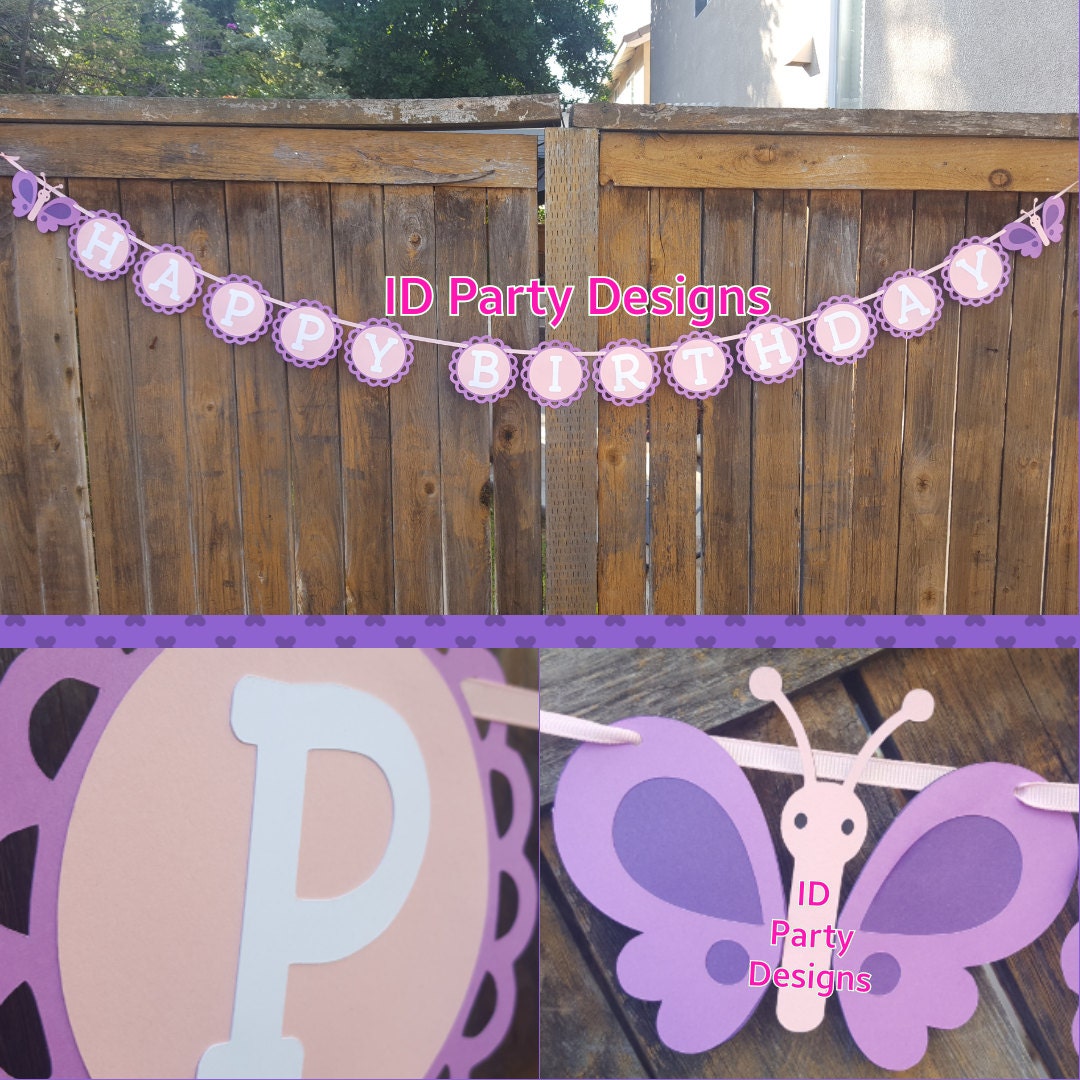 BUTTERFLY BABY SHOWER BaNNER Pink Purple Butterfly Birthday