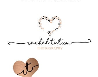 INSTANT DOWNLOAD Custom Premade Photography Logo and Watermark "Hearts" - Exclusive Package Bulk Rate