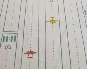 Airplane Crib Sheet - Organic Baby Bedding - Airplane Baby Bedding - Travel Crib Sheet - Airport Baby - Birch Fabric Take Off - Runway