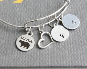 Mama Bear Bracelet, Mama Bracelet, Gift for Mama Bear, Personalized Mama Bear Bracelet, Custom Bracelet, Gift for Mother, Personalized gift