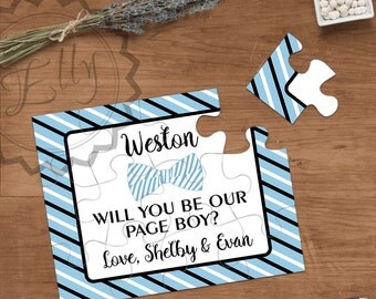 Page Boy Gift Puzzle Invitation, Asking Ring Bearer, Personalized Page Boy Puzzle, Will You Be Our Ring Bearer, Page Boy Proposal Weddings