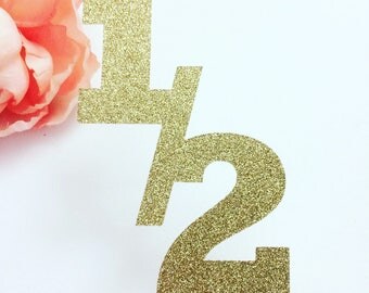 Half birthday Cake Topper, 6 months cake topper, cake topper, 1/2 birthday cupcake toppers, cupcake toppers