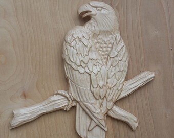 WOOD WALL ART Eagle Wood Carving Wall Hanging ~ Rustic Home Decor ~ Custom Wood Wall Art Decor ~ Nature Decor