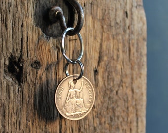 80th Birthday Gift / 1937 Vintage Penny / Special occasions / Handmade Key Ring / Key Chain / Vintage Coin /Lucky Penny /Milestones Birthday