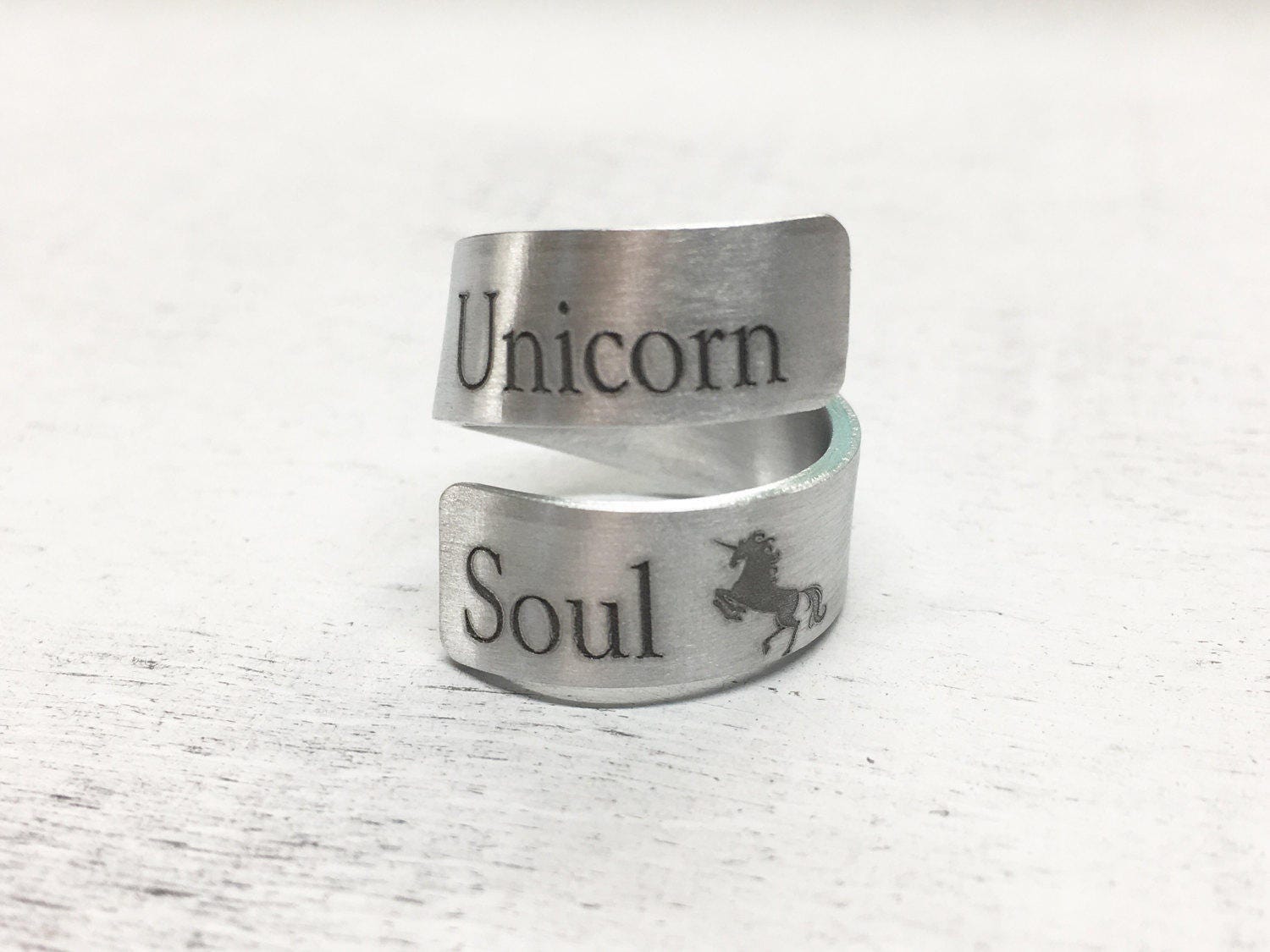 Unicorn Soul Wrap Ring | Personalized Ring | Gift for Her | Unique Gift | Hand Stamped Ring | Inspiration Ring | Hand Stamped Ring