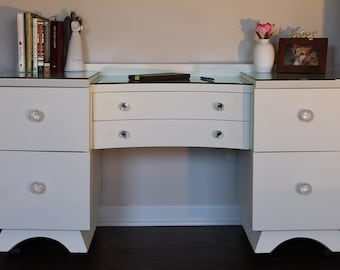 SOLD******Refinished Vintage Vanity w/ Mirror