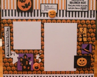 12x12 premade scrapbook page. "Jack-O-Lantern"