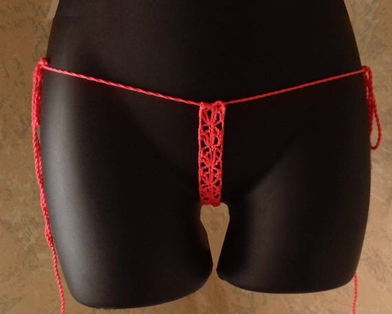 Micro thong, See Thru Thong, Low Rise Thong, Barely There Bottom, Sexy Beach Bottom, Erotic Crochet Thong, Hot Thong 4 Beach & Pool