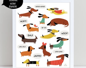 Dachshund Wall Art dachshund art | etsy Dachshund Wall Art dachshund art | etsy