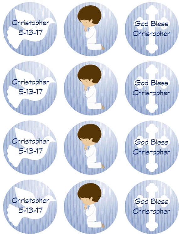 Items similar to Communion/Confirmation Edible Image Cupcake Toppers on ...