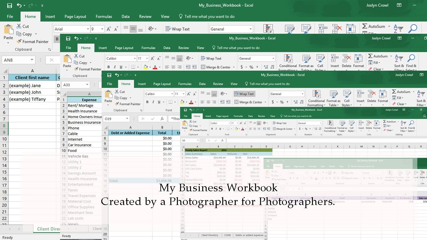 Client Directory Excel Spreadsheet Small Business Organize Your Clients Client List Customer Client List Excel Template