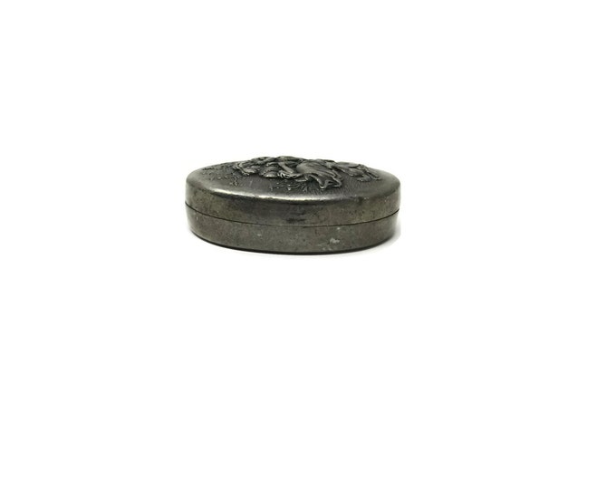 Vintage Pewter Pill Box | Rein Zinn Trinket Box Small Oval | SKS Zinn 95% SKS Design Pill Box