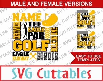 Golf SVG, Golf Subway Art SVG, DXF, Vector, Digital Cut File