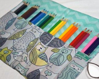 Owl Gift, Owl Pencil Case, Roll Up Pencil Case
