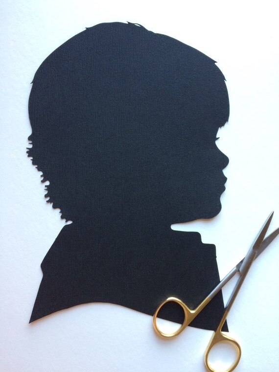 Two Cut Paper Silhouette Portraits From Your Photographs