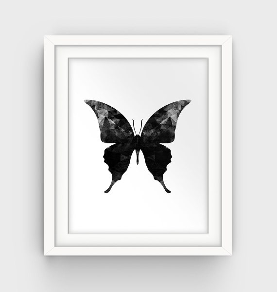 Butterfly Art Butterfly Print Black and White Print Butterfly