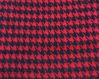 Red with Black Hound's-tooth Wool - VINTAGE