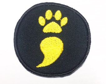 Semicolon Project Paw Print Sew on Patch 2"