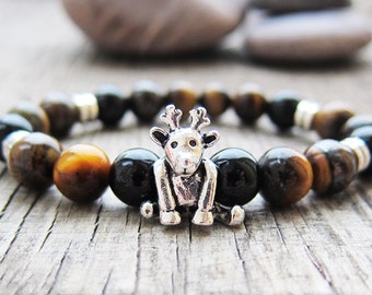 Hunter gifts for him Woodland Bracelet Man bracelet Funny gifts for Boyfriend gifts Deer costume Adjustable bracelet Antler bracelet for men