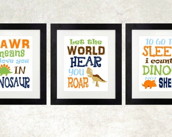 Dinosaur Party // Dinosaur Bedroom // Dinosaur Party Sign // Dino Decor // Rawr Means I Love You // I Count Dinos // Dinosaur Download