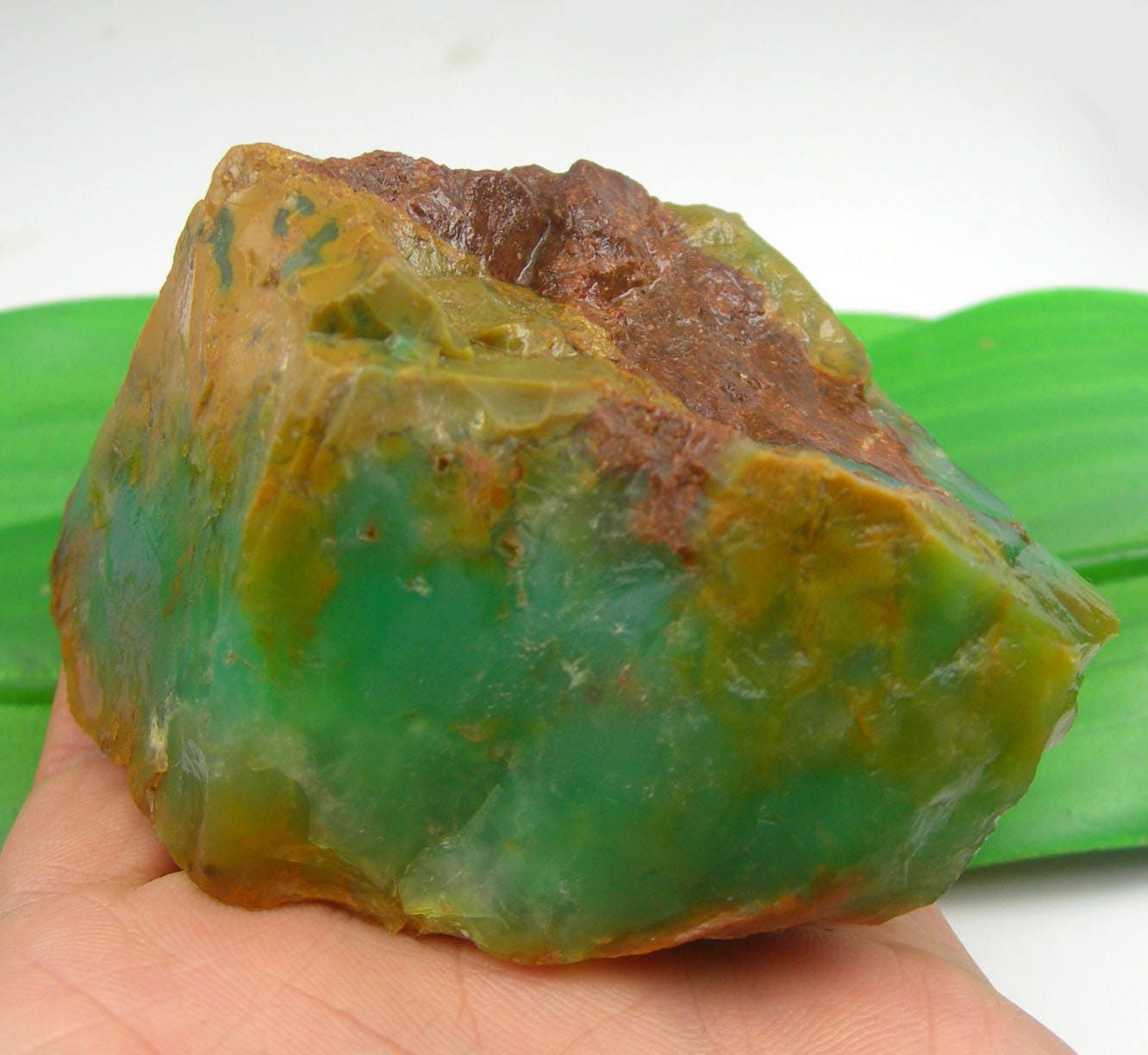 1270 carat Apple Green Opaque Australian Chrysoprase Rough Crystal Rock ...