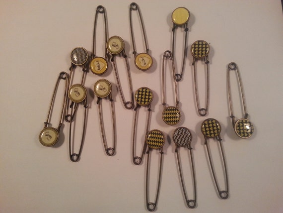 Sale Large Decorative Safety Pins 15 Craft Supplies Jewelry