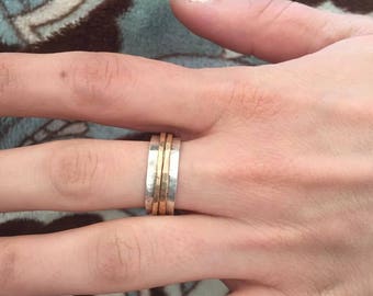 Small Sterling Silver Spinner Fidget Ring