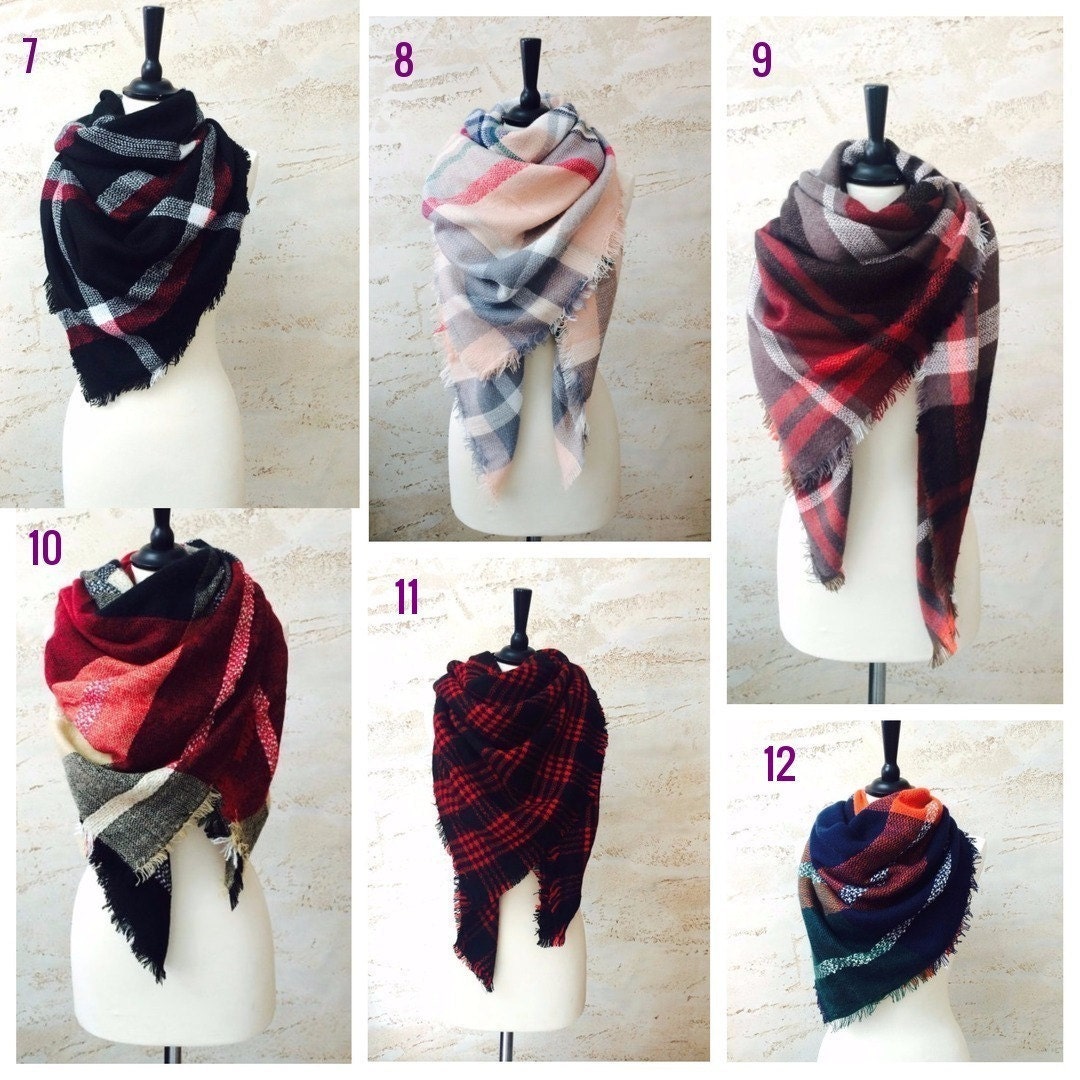 Plaid tartan blanket scarf oversized scarf plaid scarf