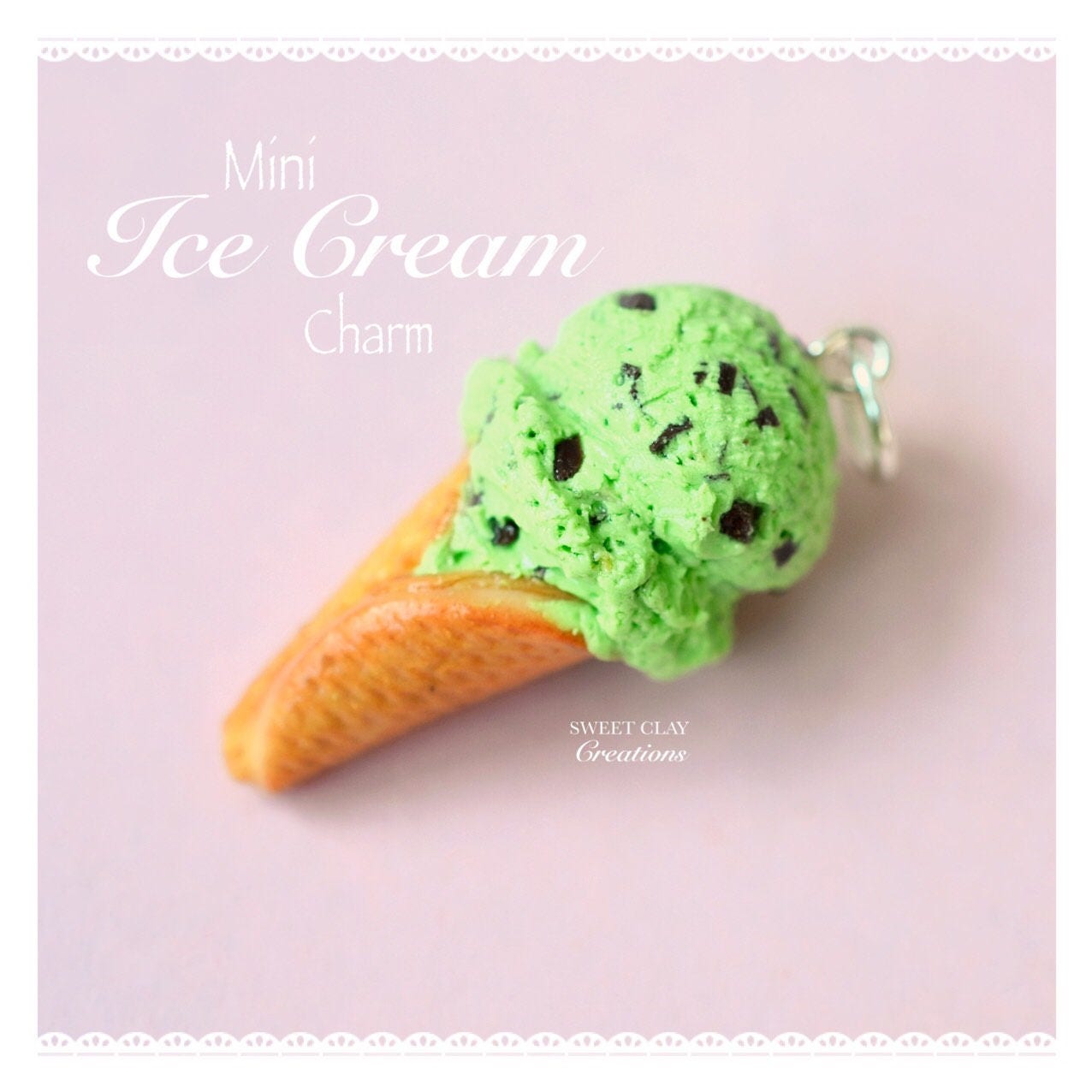 Mint Chocolate Ice Cream Earrings Miniature Food Jewelry