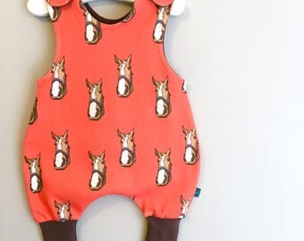 READY to SHIP Horses baby romper, baby clothes, baby dubgarees, horses romper, horses, organic baby clothes, baby gift, newborn, baby shower